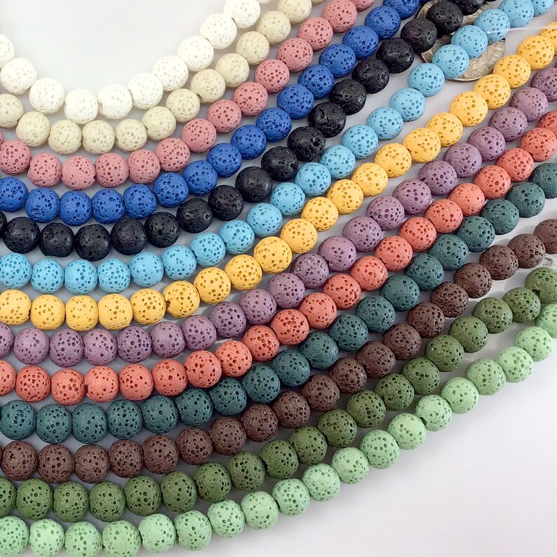 Lava Beads - Natural Lava Volcanic Rock Lava Diffuser Oil 15.5 inch Full Strand