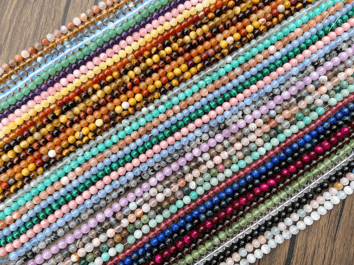 Amethyst, Rose Quartz & Crystal Round Beads - 6mm/8mm/10mm Smooth Gemstone Beads for Jewelry Making | Natural Jade & More