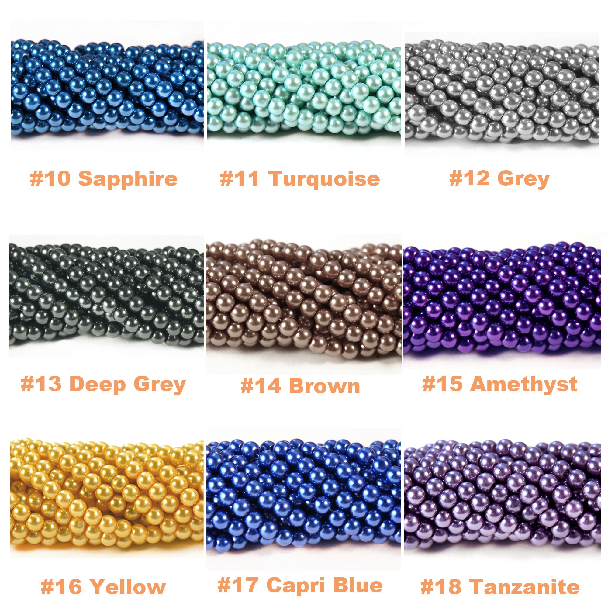 Jewelry Making Pearl Beads - 100pcs Satin Glass Round Beads 3mm/4mm/5mm/6mm/8mm/10mm