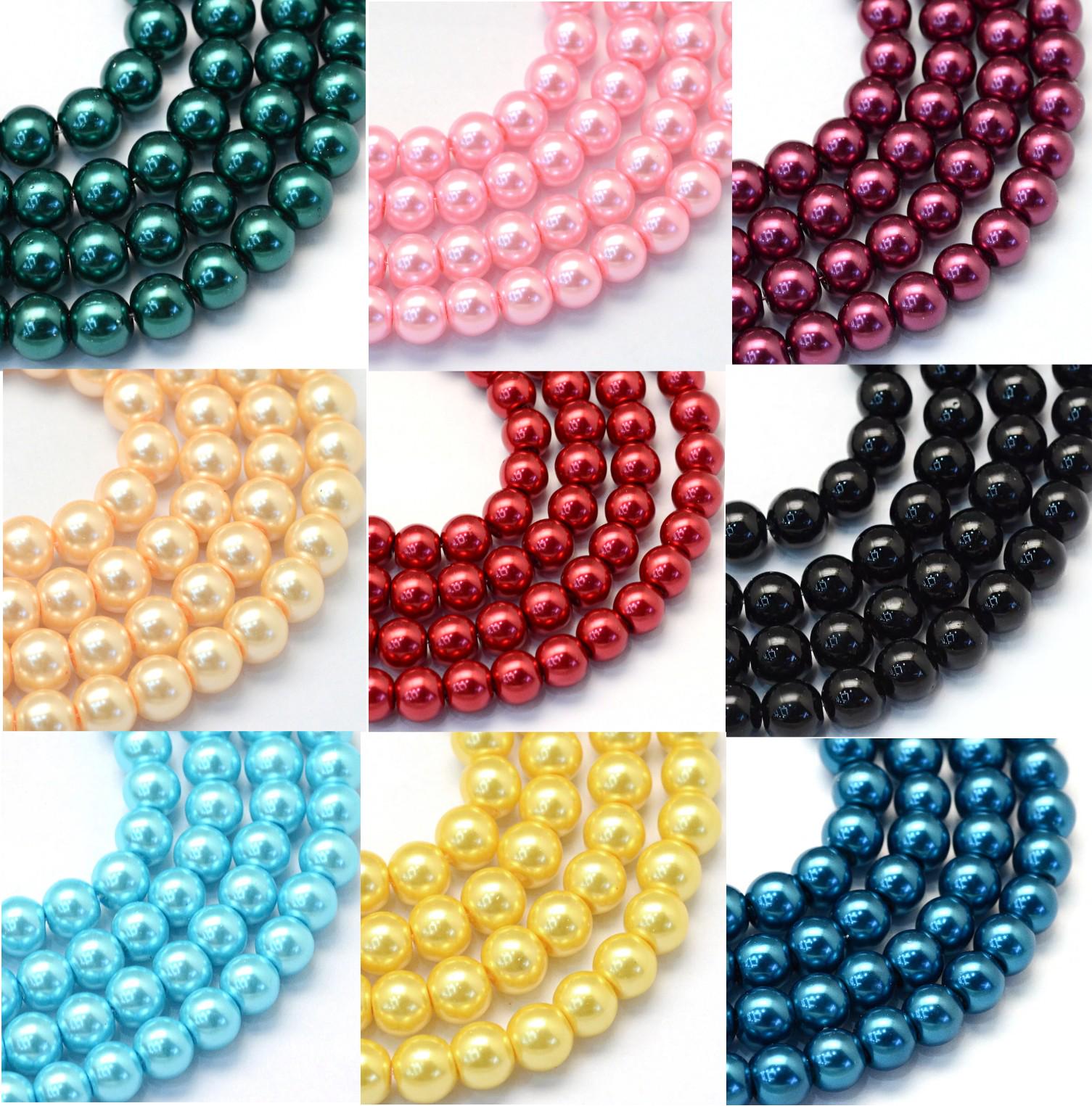 3mm Glass Pearl Round Beads for Jewellery Making - 190+ Beads per Strand