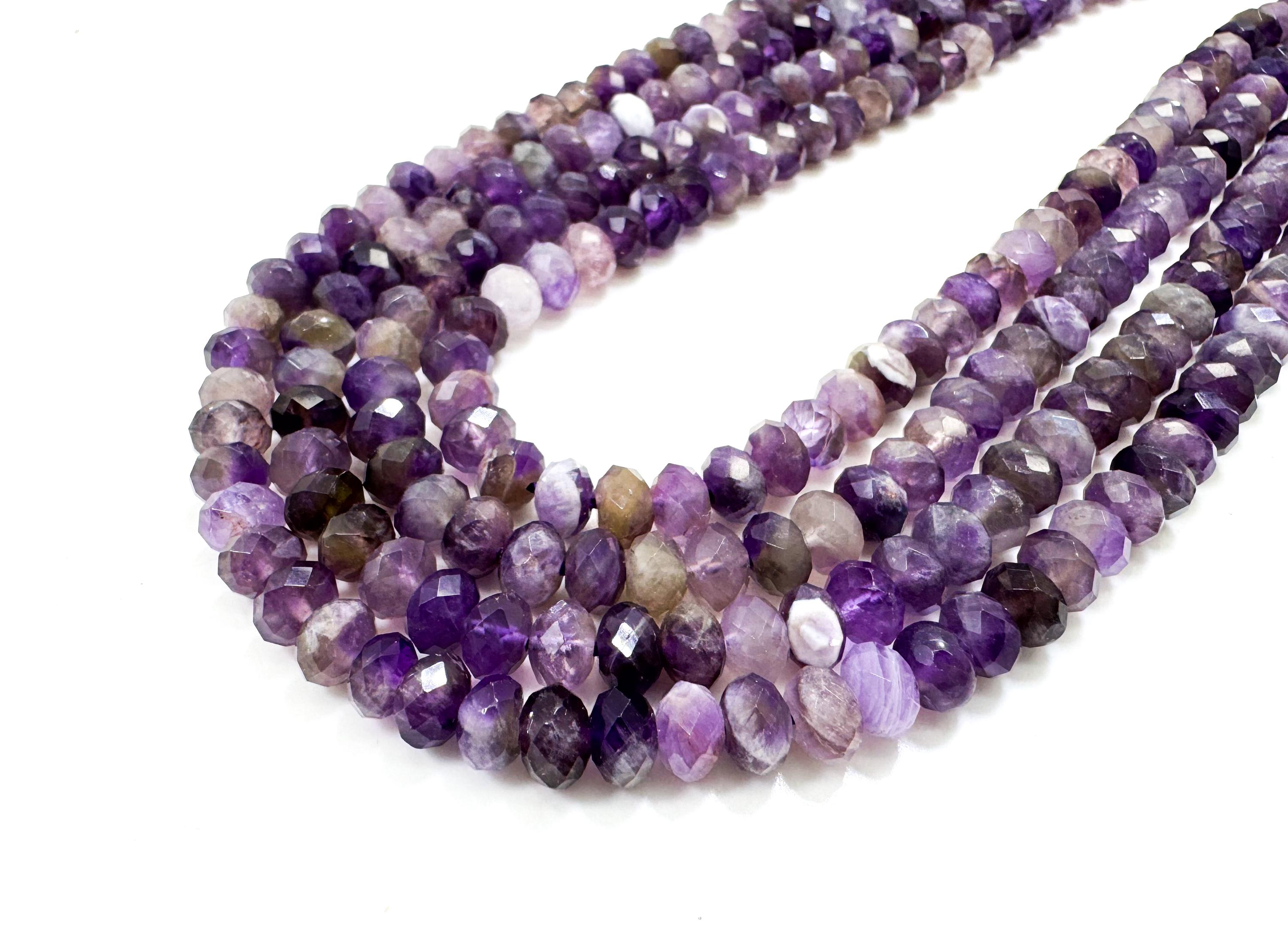 Purple Amethyst Beads 3mm x 6mm, 4mm x 6mm, 5mm x 8mm - Genuine Natural Faceted Rondelle Gemstones