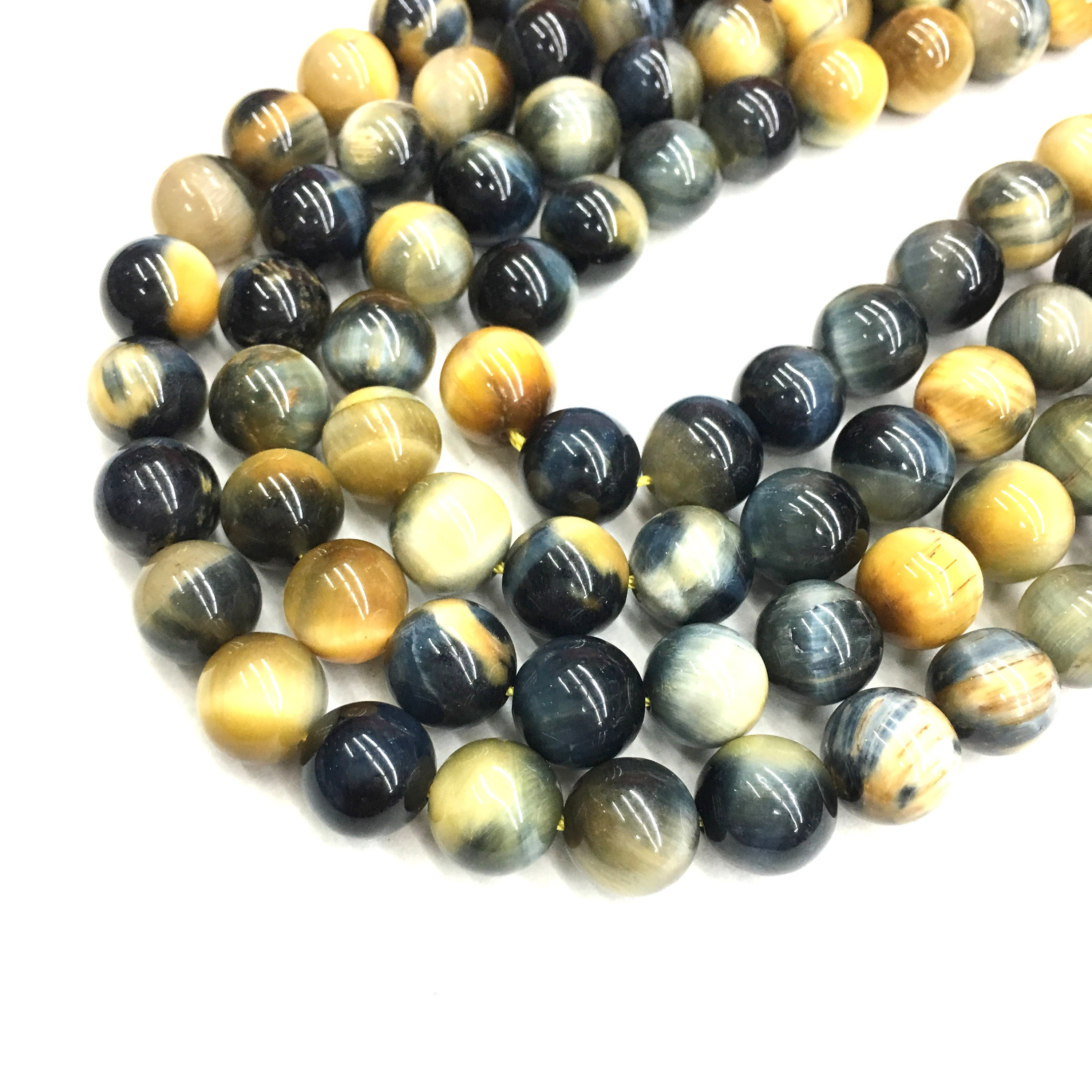 4mm 6mm 8mm 10mm Natural Yellow Tiger Eye Polished Round Beads Spacer Loose Gemstone 15.5" Full Strand for DIY Jewelry Making & Design