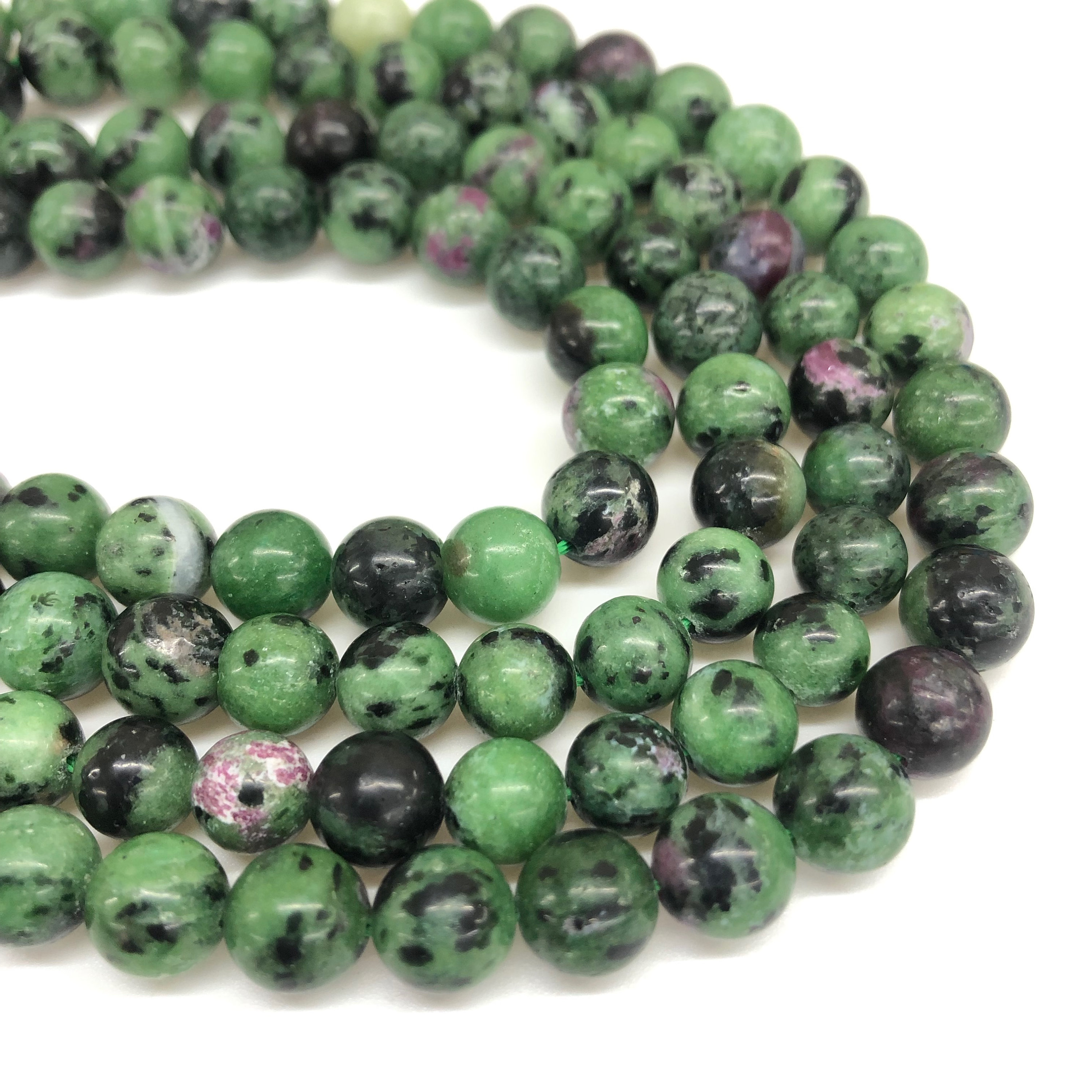 Natural Ruby Zoisite Beads Strand - 15 Inch for Handmade Jewelry Making (Gemstone Beads)  